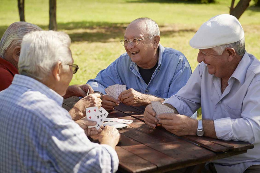 Seniors Playing Cards in the Park